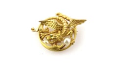 Antique 14 Karat Yellow Gold Griffin Brooch or Chatelaine