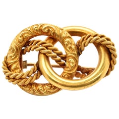 Antique 14 Karat Yellow Gold Knot Brooch Pin