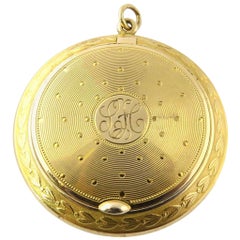 Vintage 14 Karat Yellow Gold Locket and Compact Snuff Box Pendant