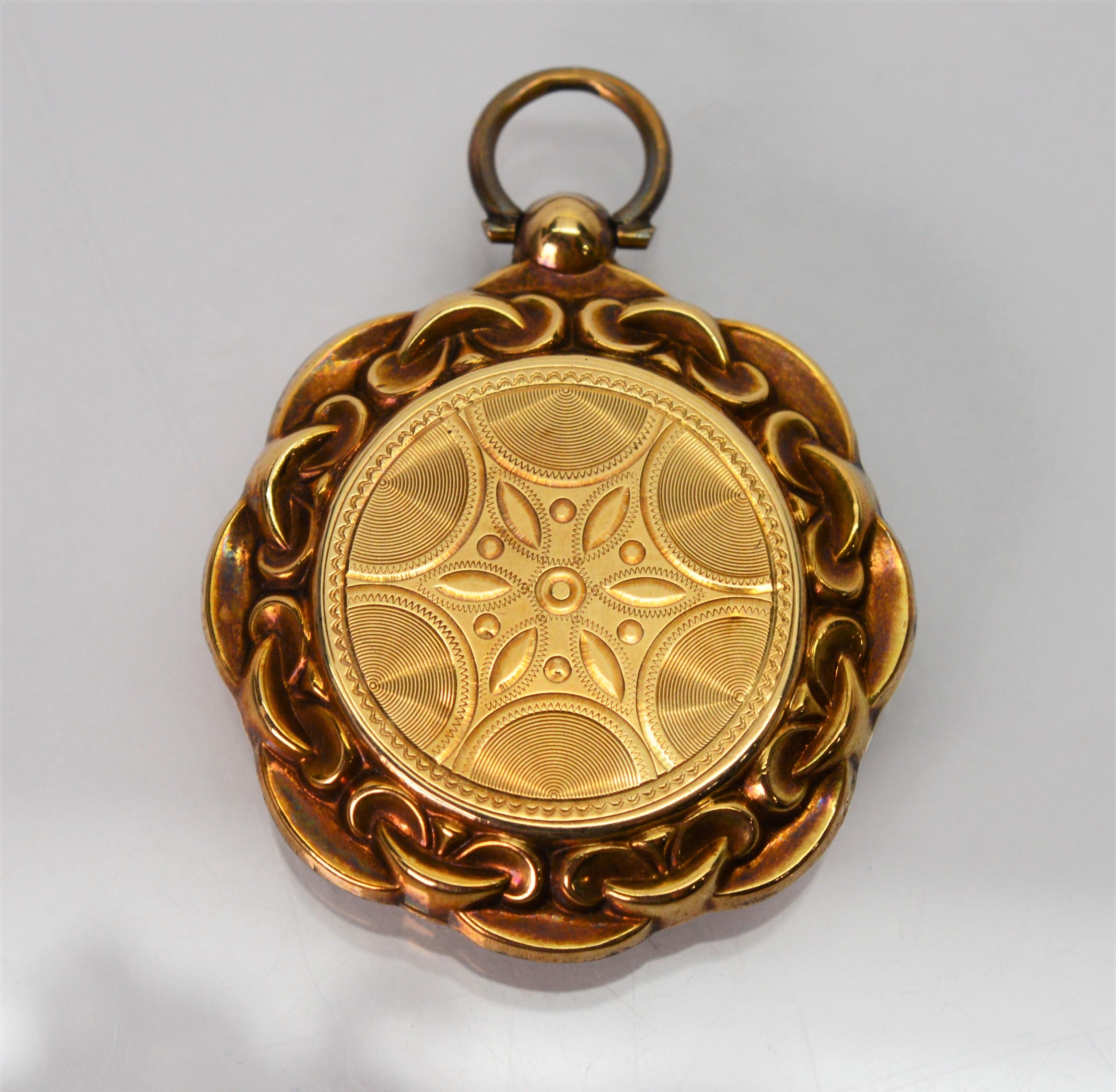 Antique 12 Karat Yellow Gold Locket Charm Pendant 1