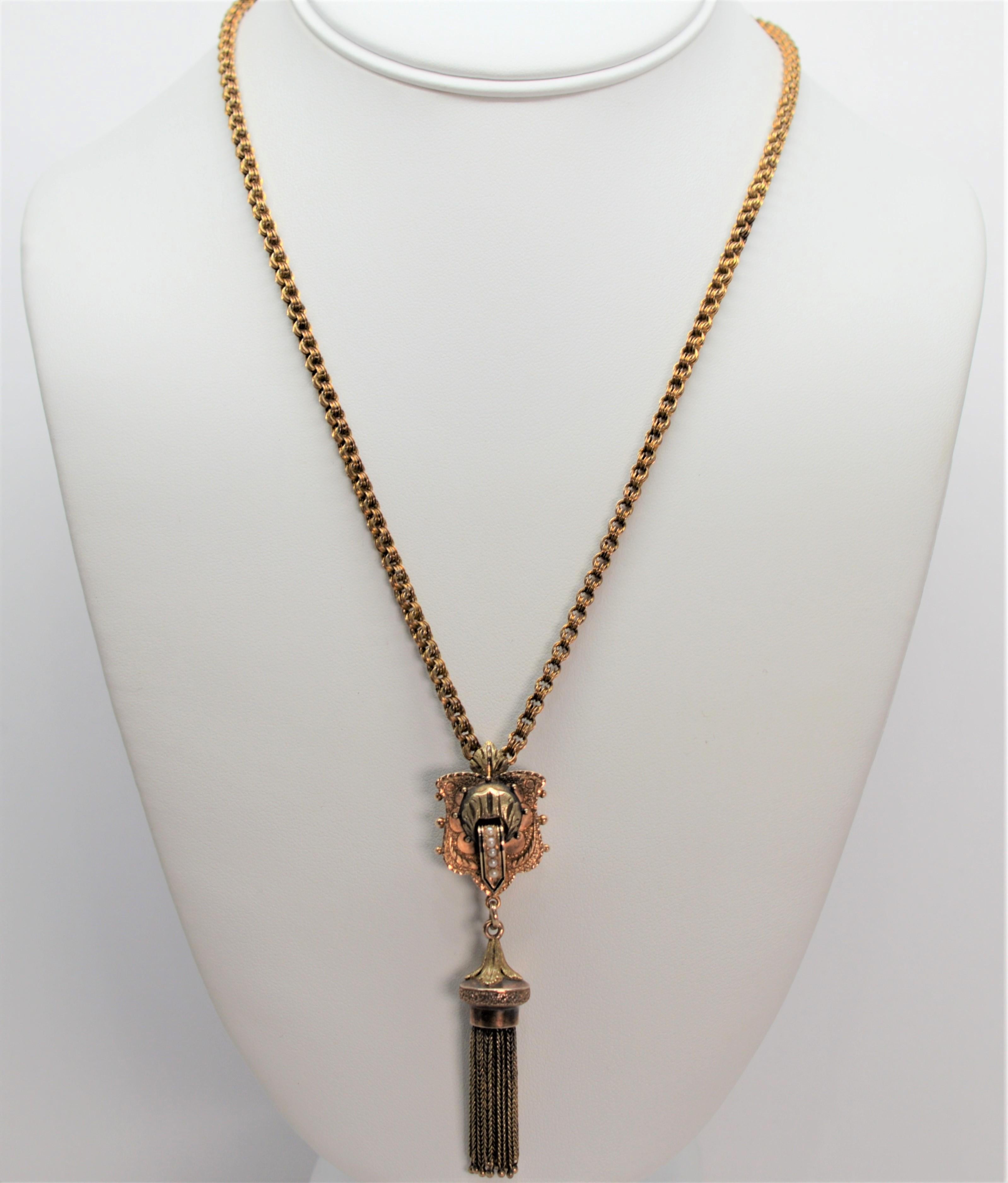 gold tassel pendant necklace
