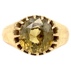 Bague ancienne en or jaune 14 carats Unisexe Circon Brown
