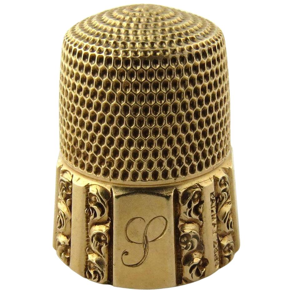 Antique 14 Karat Yellow Gold Thimble