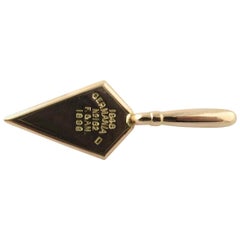 Antique 14 Karat Yellow Gold Trowel Masonic Lapel Pin