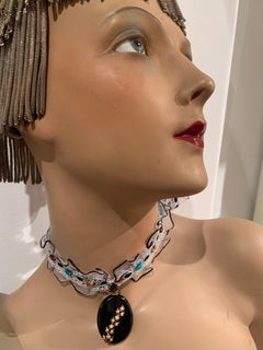 Antique 14 Karat Gold Locket Pendant Starburst Onyx Oriental Pearls Black Enamel