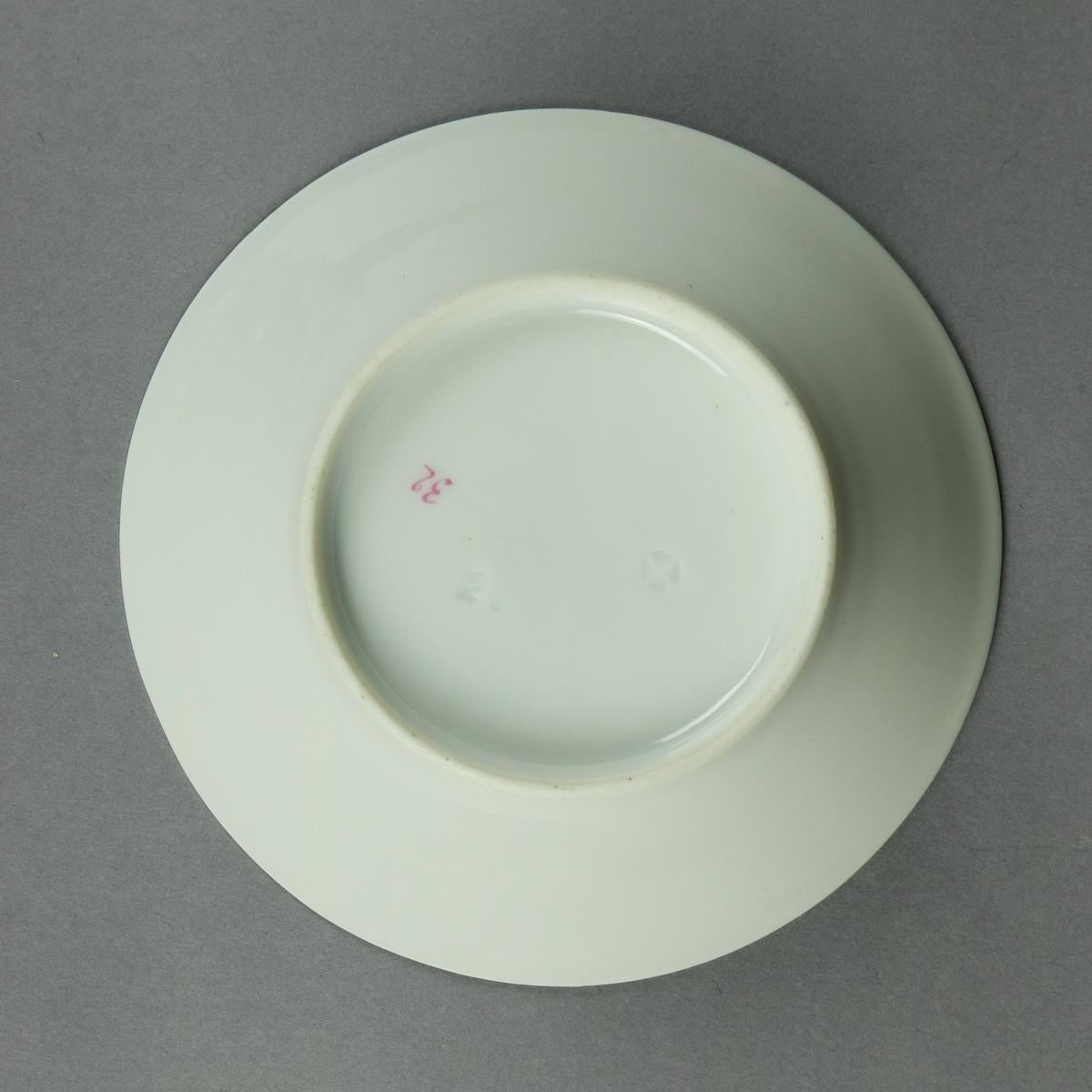 Antique 14-Piece French Limoges Hand Painted Porcelain Tea & Crumpet Set For Sale 5