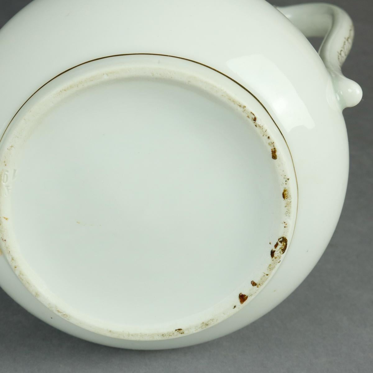 Antique 14-Piece French Limoges Hand Painted Porcelain Tea & Crumpet Set For Sale 7
