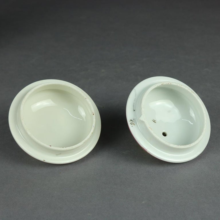 Antique 14Piece French Limoges Hand Painted Porcelain Tea and Crumpet