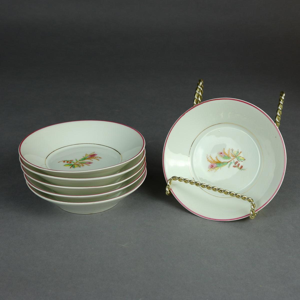 Antique 14-Piece French Limoges Hand Painted Porcelain Tea & Crumpet Set For Sale 13