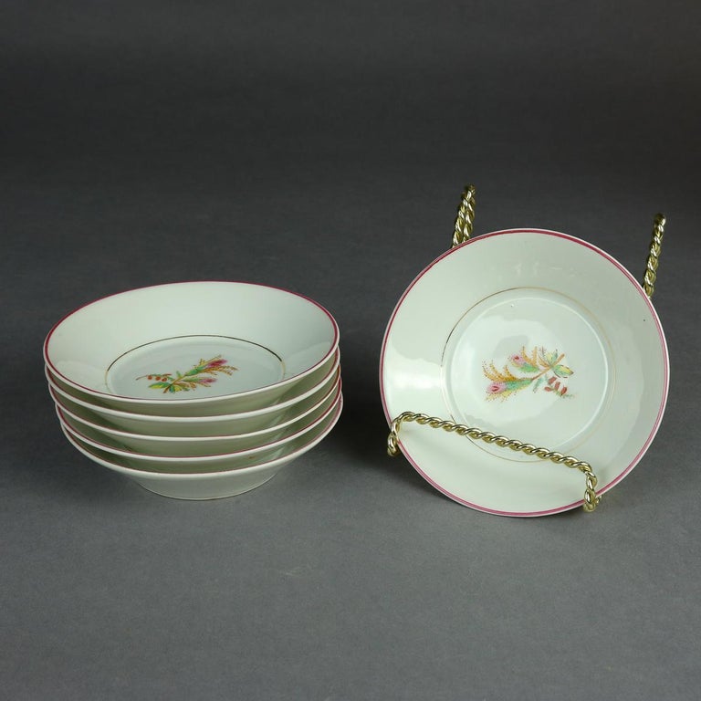 Antique 14Piece French Limoges Hand Painted Porcelain Tea and Crumpet