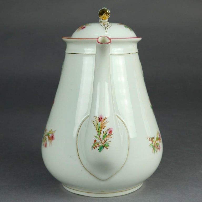 Antique 14Piece French Limoges Hand Painted Porcelain Tea and Crumpet