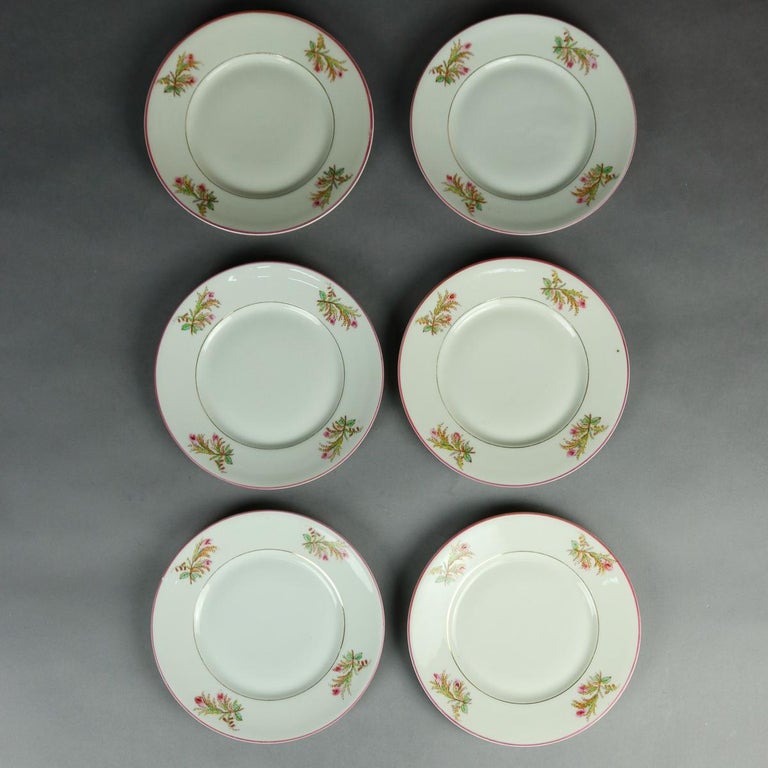 Antique 14Piece French Limoges Hand Painted Porcelain Tea and Crumpet