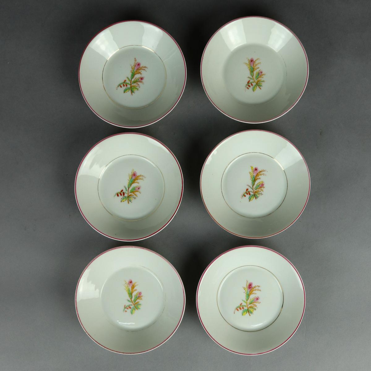 Antique 14-Piece French Limoges Hand Painted Porcelain Tea & Crumpet Set 3