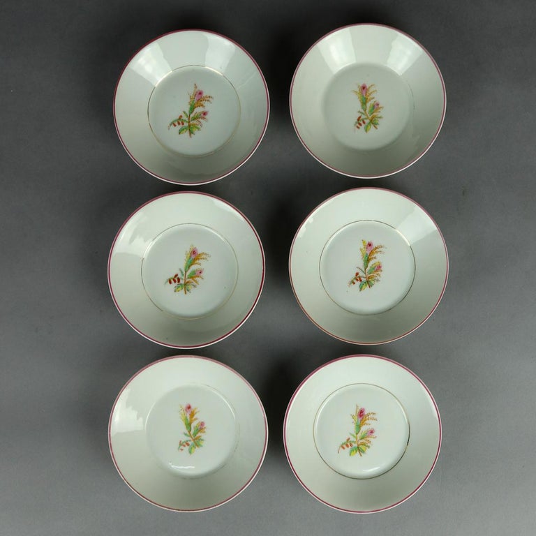 Antique 14Piece French Limoges Hand Painted Porcelain Tea and Crumpet