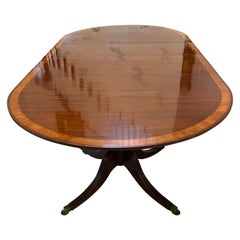 Antique 14 Seater Outstanding Quality Figured Mahogany Three Pilar Dining Table