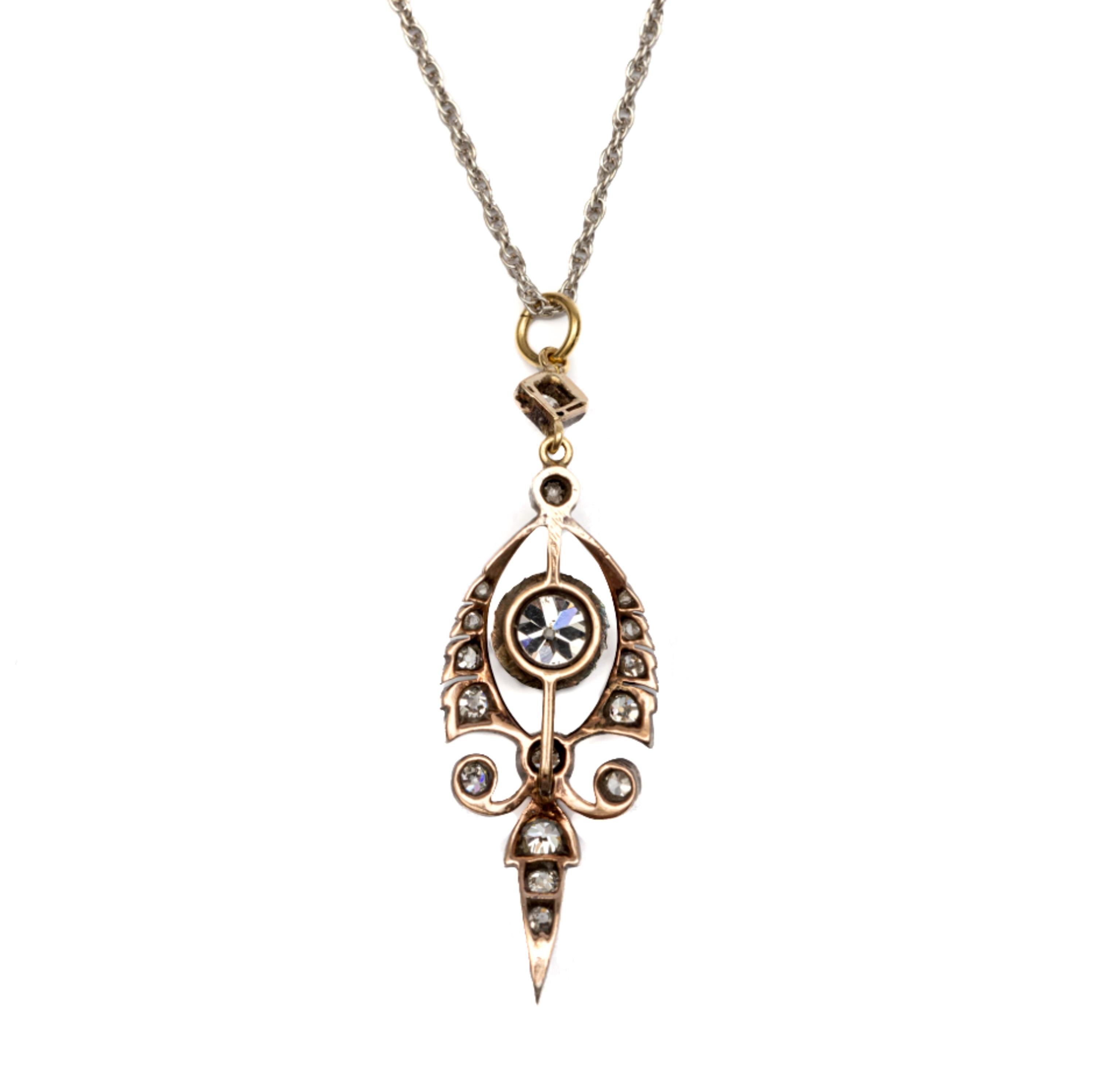 Pendentif ancien en diamant de 1,40 carat, vers 1900 en vente 5