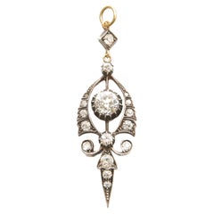 Pendentif ancien en diamant de 1,40 carat, vers 1900