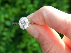 Antique 1.42 Carat Diamond and 18k White Gold Solitaire Ring
