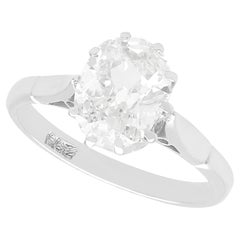 Antique 1.42 Carat Diamond and 18k White Gold Solitaire Ring 