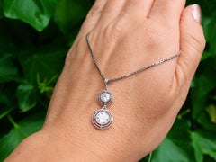 Antique 1.42 Carat Diamond and Platinum Drop Pendant