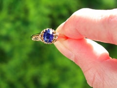 Antique 1.42 Carat Basaltic Sapphire and 14k Yellow Gold Cocktail Ring