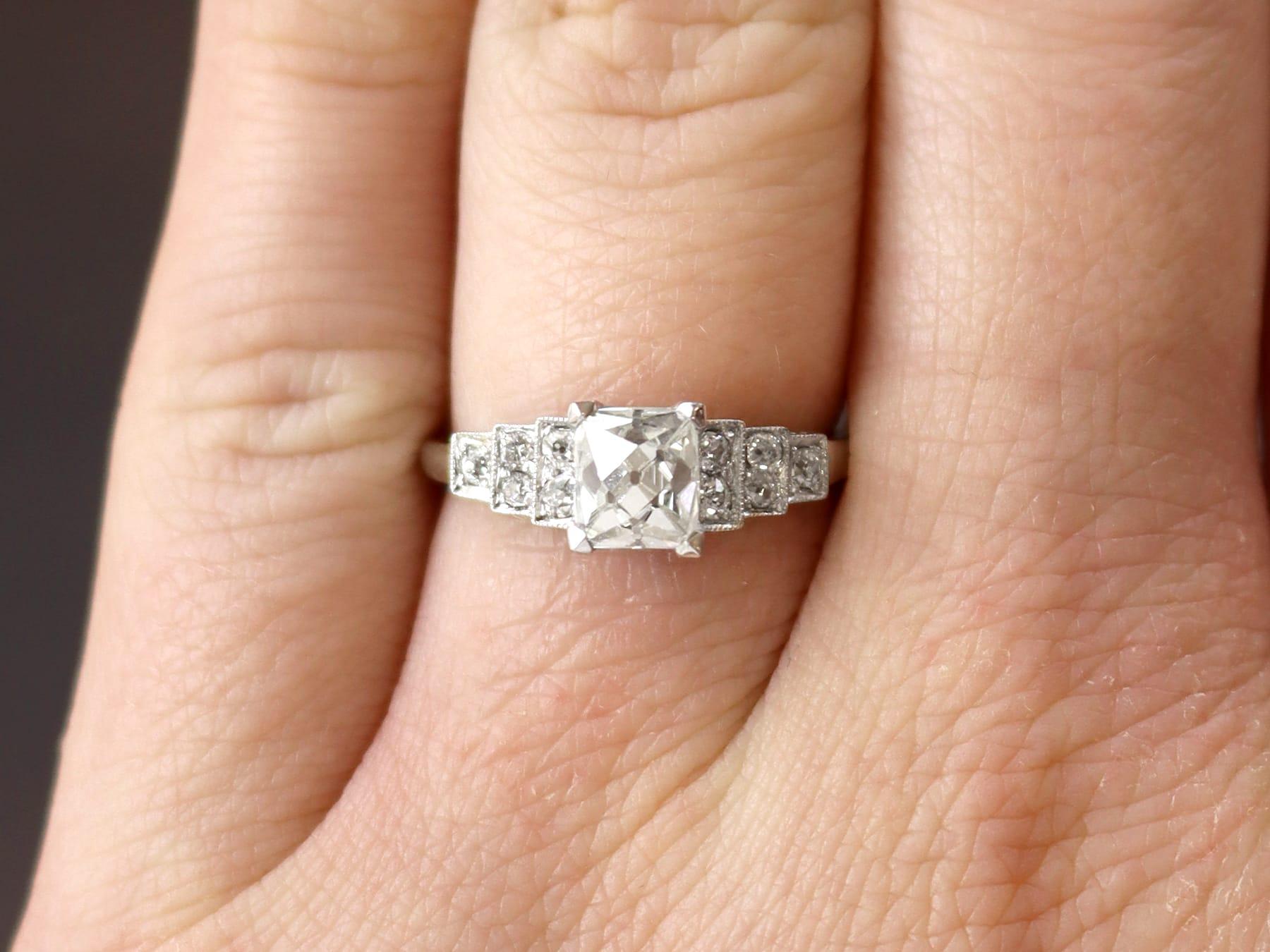A stunning, fine, impressive 1.44 carat diamond and platinum solitaire ring; part of our diverse diamond engagement ring collections.

This stunning, fine and impressive diamond solitaire has been crafted in platinum.

The pierced decorated