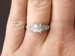Antique 1.44 Carat Diamond and Platinum Solitaire Engagement Ring