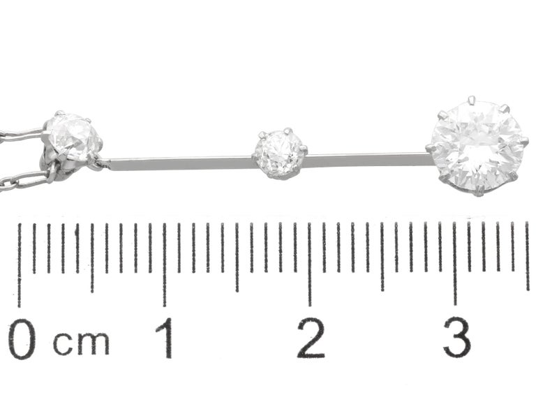 Pendentif Ancien Or Blanc 18k Avec Diamant Taille Ancienne 1.30 Carat - Environ 1900, Origine France, Occasion