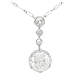 Antique 1.49 Carat Diamond and Platinum Pendant Antique 1.49 Carat Diamond and Platinum Pendant