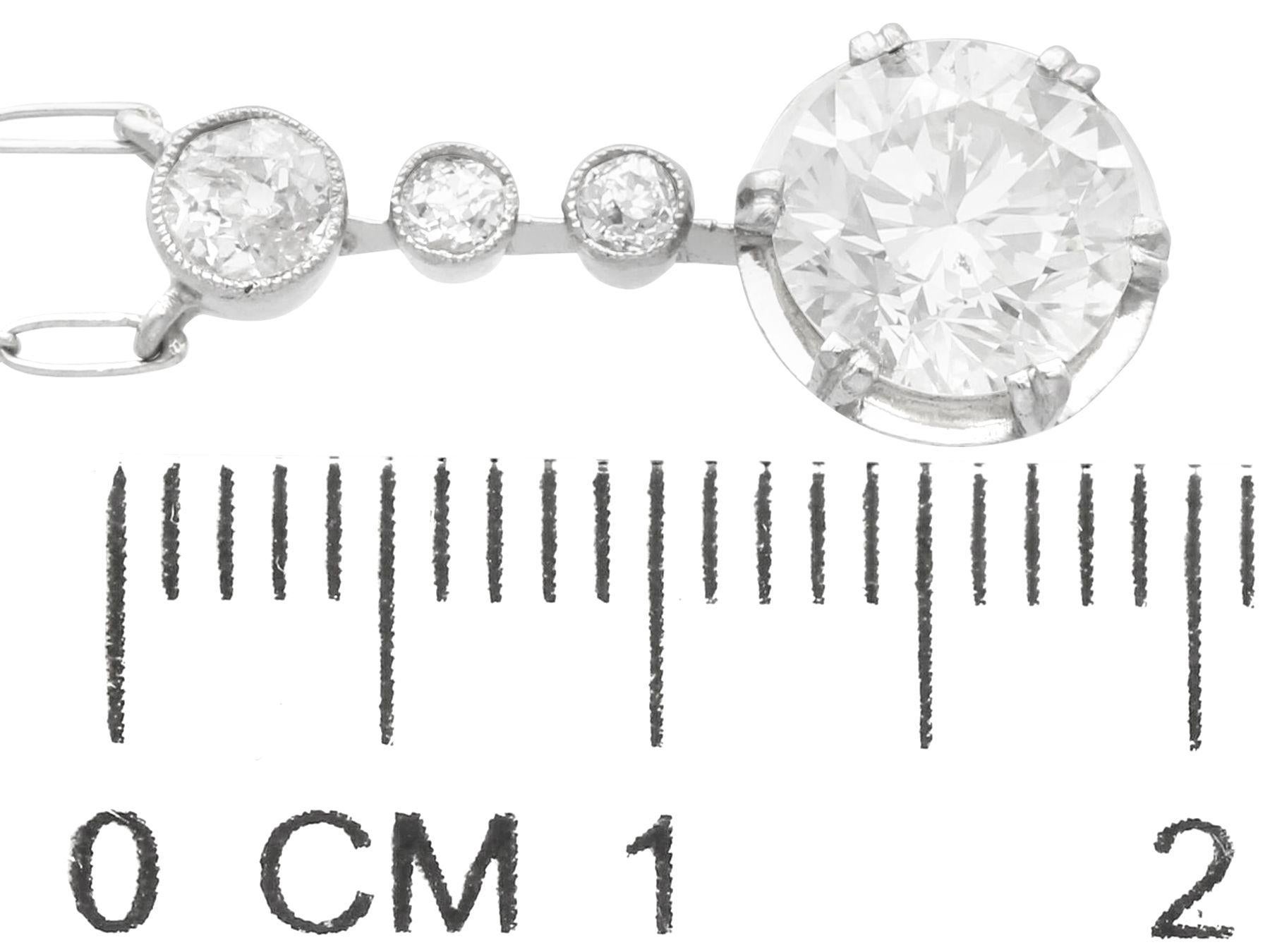 Antique 1.49 Carat Diamond and Platinum Pendant 1