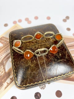 Antique 14ct Gold 1920’s Carnelian & Enamel Bracelet