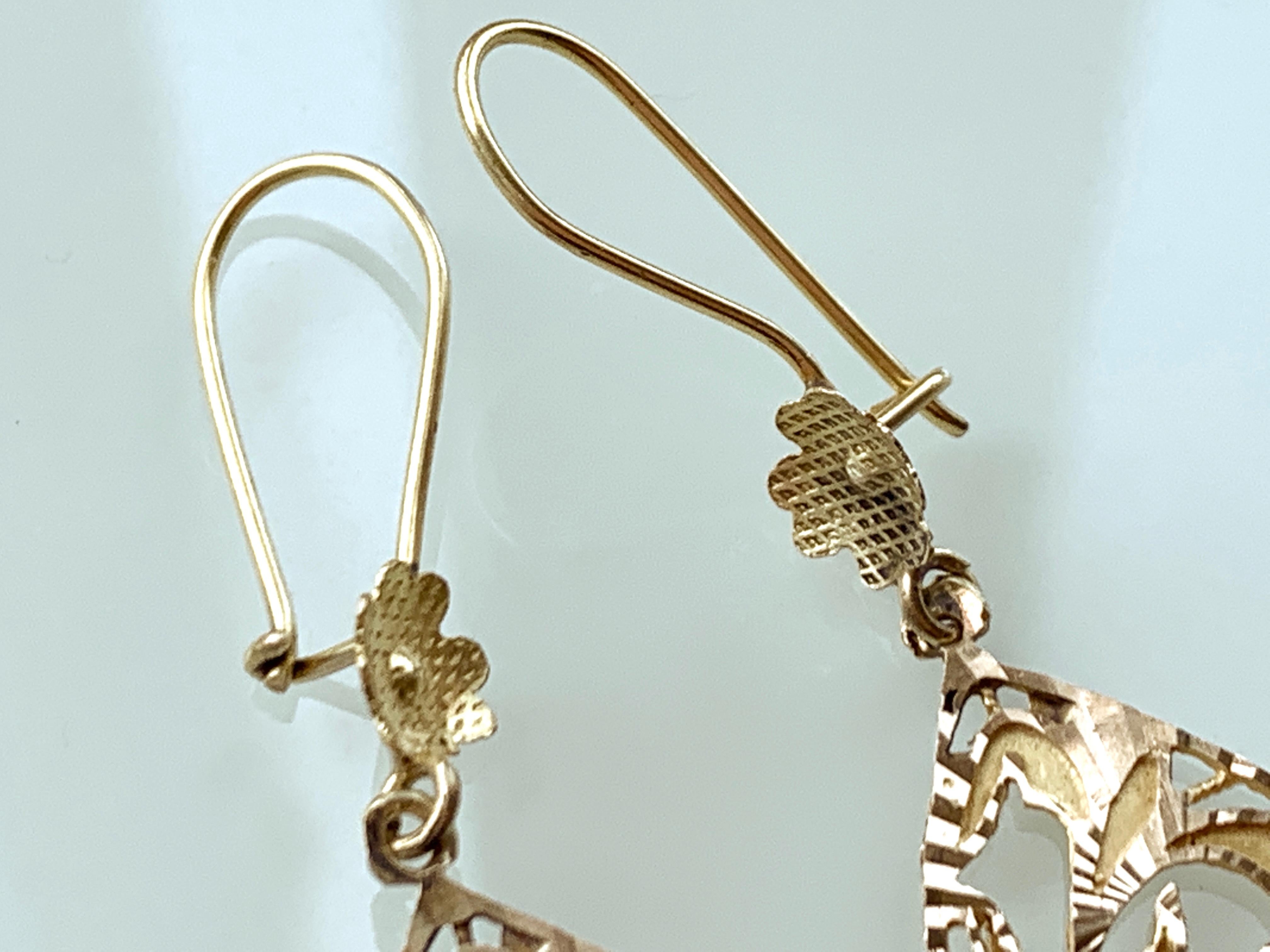 Antique 14ct Gold Earrings For Sale 1