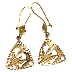 Boucles d'oreilles anciennes en or 14 carats