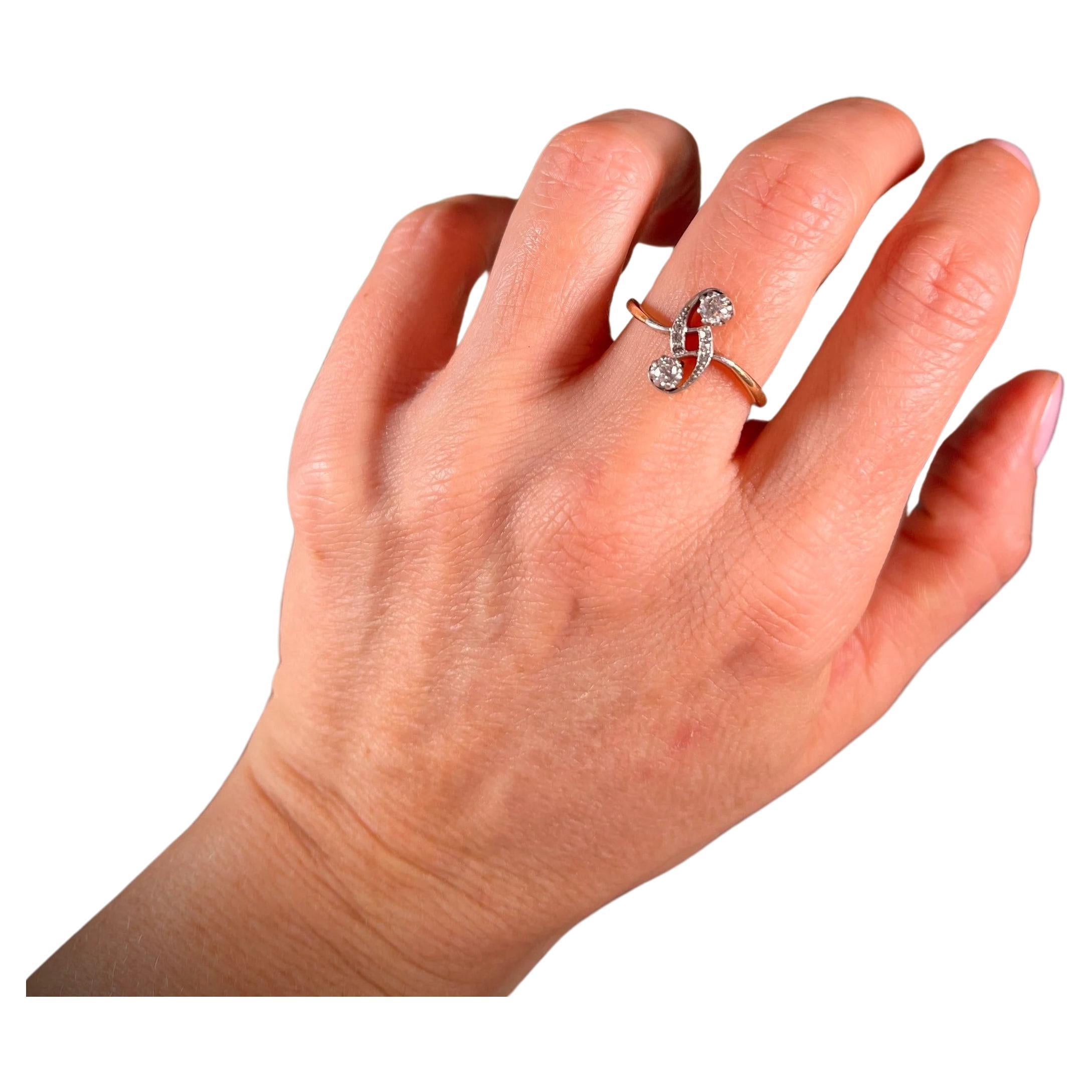 Antique 14ct Gold Edwardian Diamond Belle Époque Ring