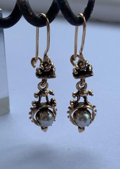 Antikes Gold  Perlen-Ohrringe