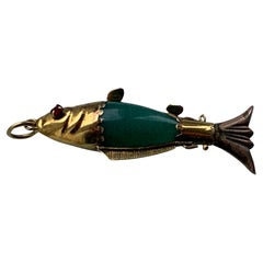 Antique 14ct Gold Novelty Fish Pendant