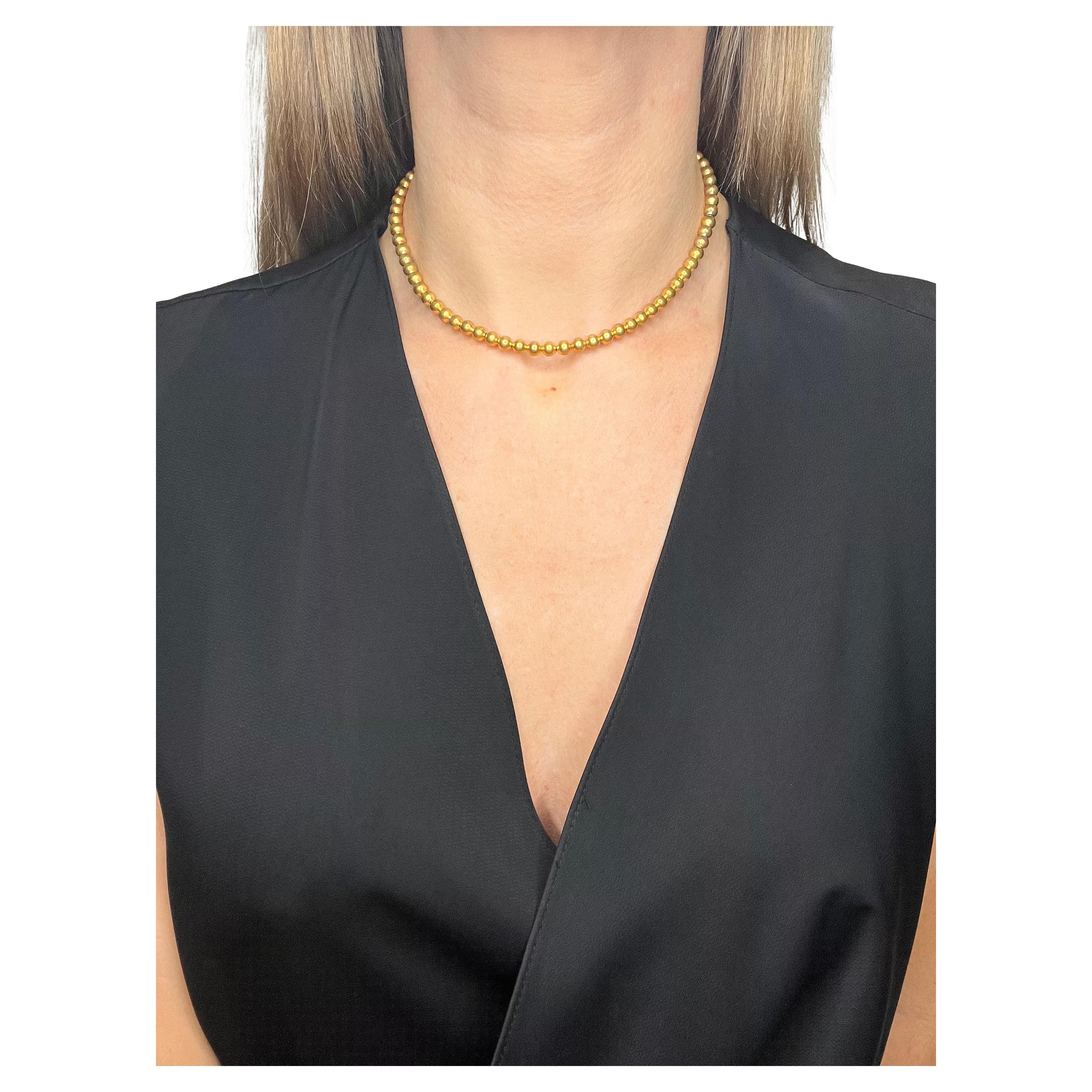 Antique 14ct Gold Stamped, 1920s Marseille Gold Ball Necklace