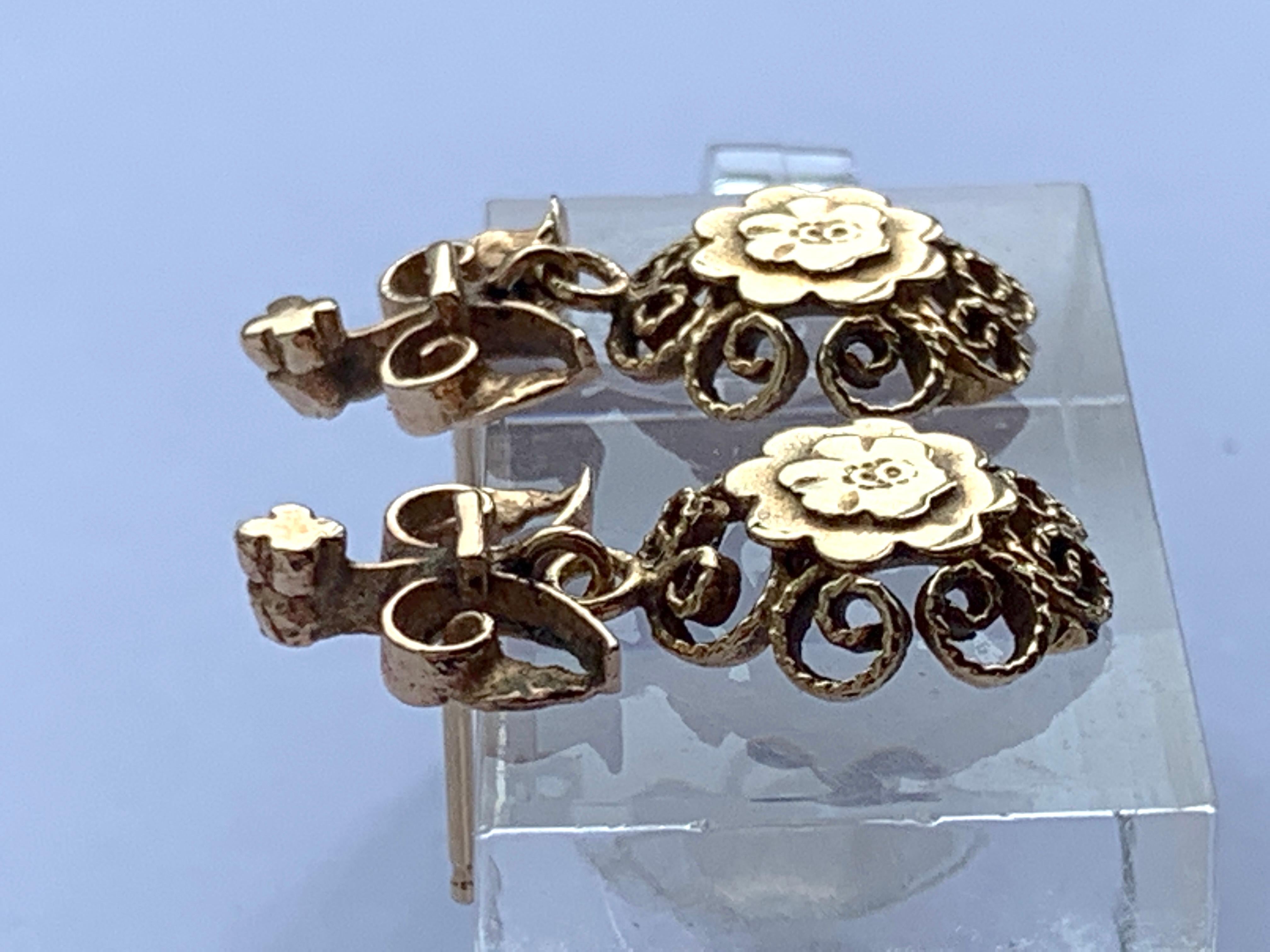 Antique Gold Earrings In Good Condition For Sale In London, GB