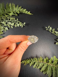 Antique 14ct Two Colour Gold Victorian Diamond Cluster Ring