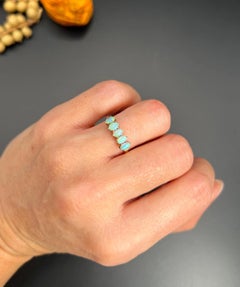 Antique 14ct Yellow Gold, 1920s Opal Five Stone Ring
