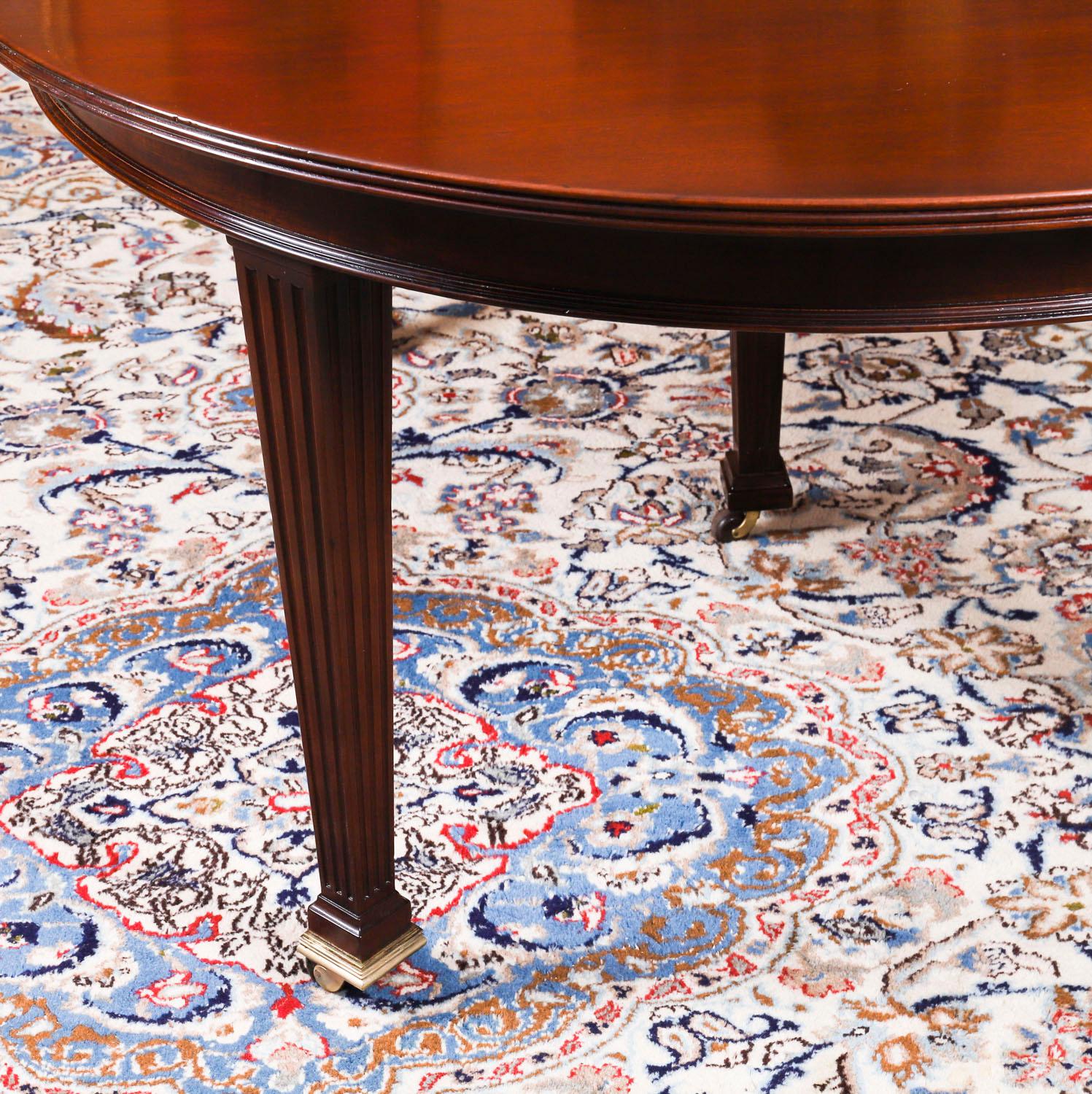 Antique 14ft Flame Mahogany Telescopic Extending Dining Table 19th Century For Sale 13