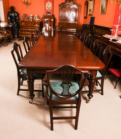 Antique 14ft6" William IV Mahogany Dining Table 19th Century & 14 dining chairs