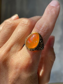 Antique 14k Art Nouveau Fire Opal Ring