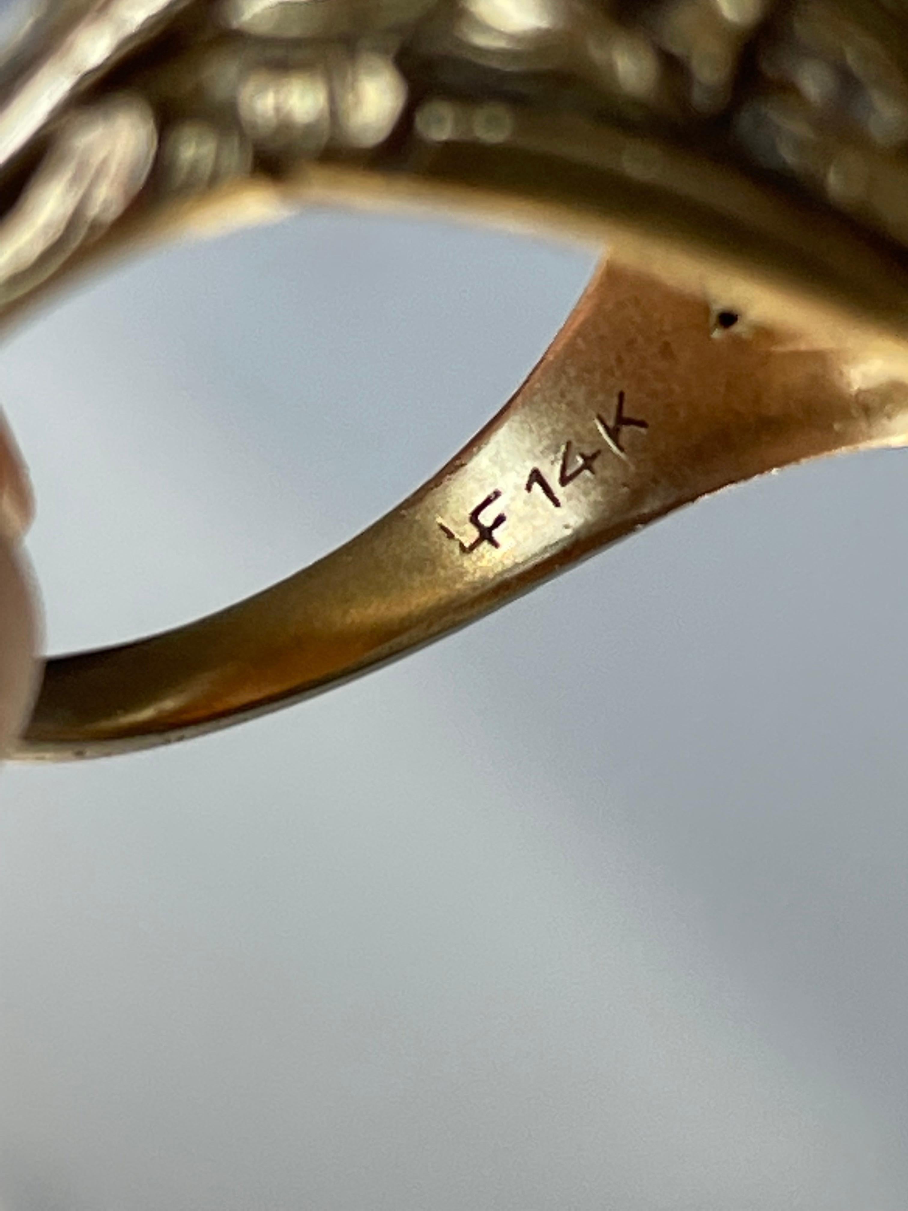 Cabochon Antique 14k Art Nouveau Fire Opal Ring