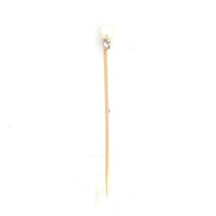 Antique 14k Diamond Pearl Pin