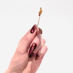 Antique 14K Gold and Ruby Egyptian Revival Stickpin