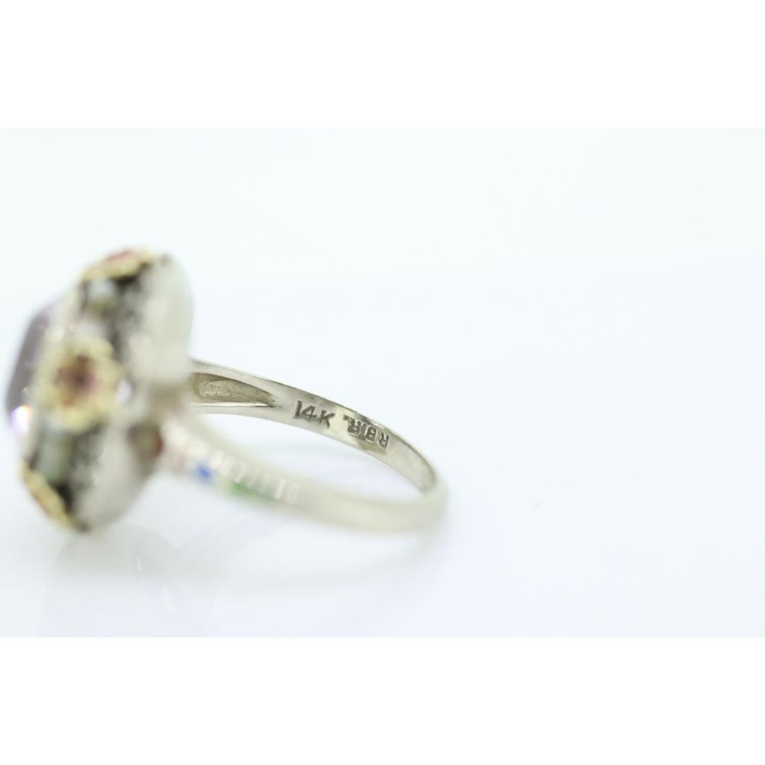 Antiker Art-Déco-Kunzitring aus 14 Karat Gold. Robin Bladen & Robins RBR Perlen Saatgut 1