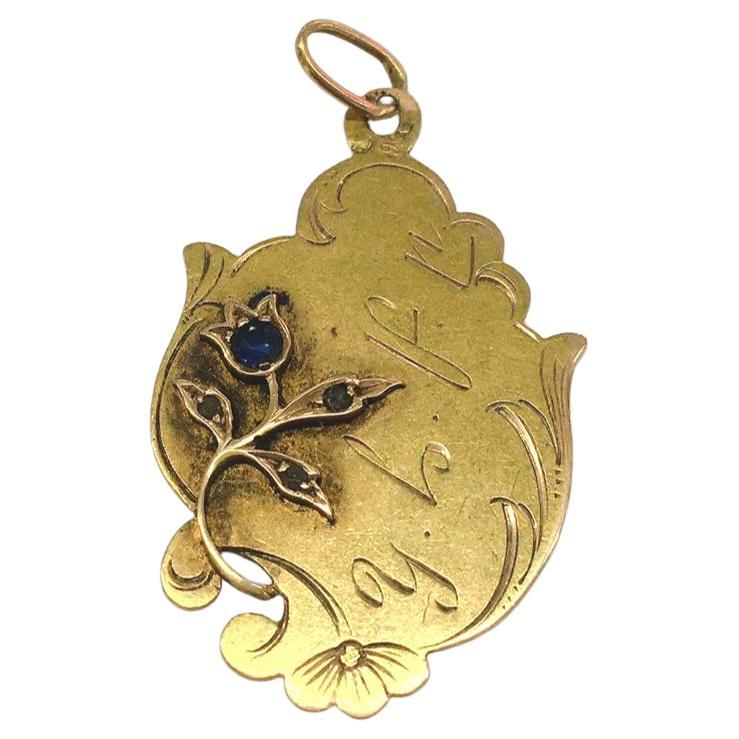 Antique Art Nouveau Russian Gold Pendant For Sale