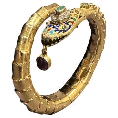 Antique 14K Gold  Articulated Snake Bracelet 
