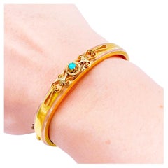 Antique Astro Hungerian Empire Gold Bangle Bracelet